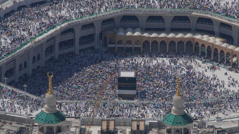 FILE - Muslim pilgrims circumambulate the Kaaba, the cubic building at the Grand Mosque, during the annual Hajj pilgrimage in Mecca, Saudi Arabia, Monday, June 17, 2024. More than 1,000 people died during this year’s Hajj pilgrimage in Saudi Arabia as the faithful faced extreme high temperatures at Islamic holy sites in the desert kingdom, officials said Sunday, June 23, 2024. (AP Photo/Rafiq Maqbool, File)