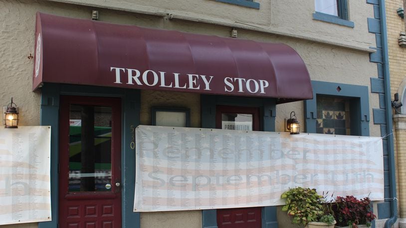 The Trolley Stop in Dayton Oregon District has displayed the names of those murdered during the Sept. 11 terror attacks annually since 2003.