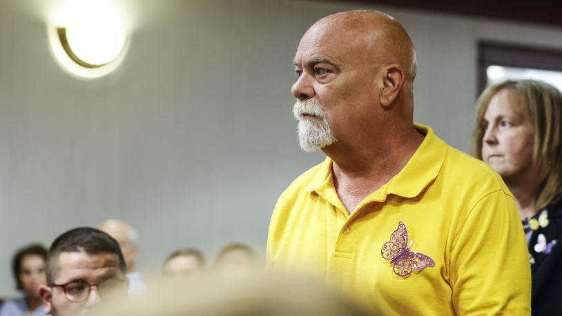 Dave Markham, the father of Katelyn Markham, speaks to the court before John Carter was sentenced to 3 years in prison Thursday, July 18, 2024 after pleading guilty to involuntary manslaughter in the death of Katelyn Markham. NICK GRAHAM/STAFF