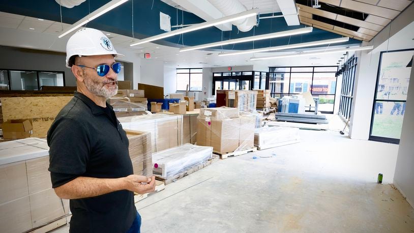 Greene County Public Library Director Karl Colón talks about the ongoing Xenia Community Library renovation, August 20, 2024. MARSHALL GORBY/STAFF