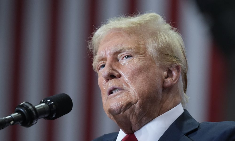 Republican presidential candidate former President Donald Trump speaks at a campaign rally, Saturday, July 27, 2024, in St. Cloud, Minn. (AP Photo/Alex Brandon)