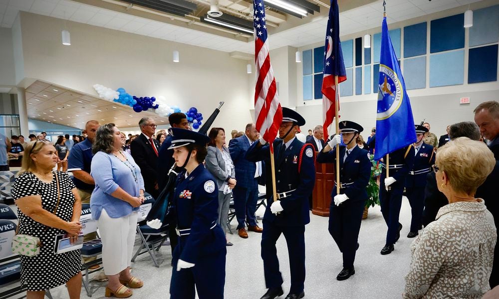 Hundreds of people attended the ribbon cutting ceremony and open house of the new Fairborn High School, Wednesday, July 17, 2024. MARSHALL GORBY\STAFF