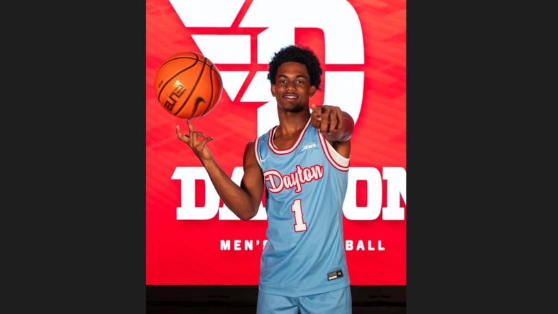 Jaron McKie poses for a photo at the Cronin Center during his visit to Dayton in September 2024. Contributed photo