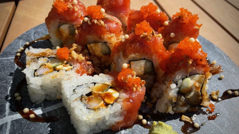 SushiNero, a new Japanese-Spanish fusion restaurant with sushi, small plates and entrees, is now open at 20 S. First St. in Miamisburg. Pictured is the Gringo Roll. NATALIE JONES/STAFF