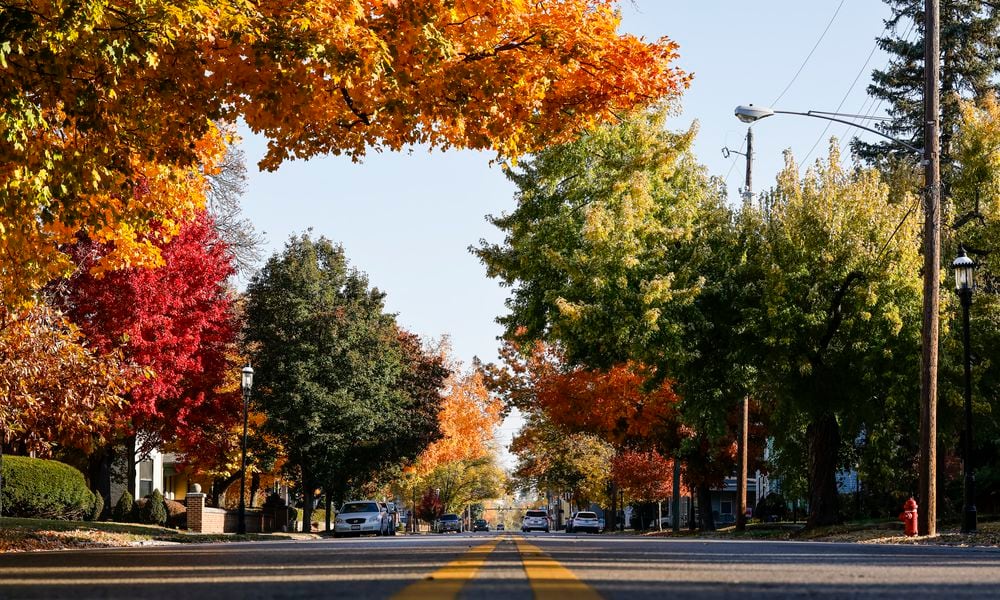 From 2022, file: Many leaves on trees have changed color providing vibrant scenery throughout Butler County. NICK GRAHAM/STAFF