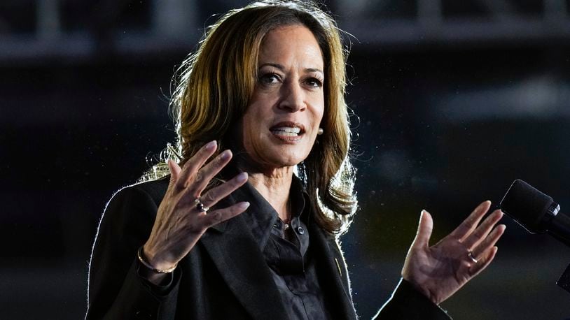 Democratic presidential nominee Vice President Kamala Harris speaks during a campaign event, Friday, Sept. 13, 2024, Wilkes-Barre, Pa. (AP Photo/Jacquelyn Martin)