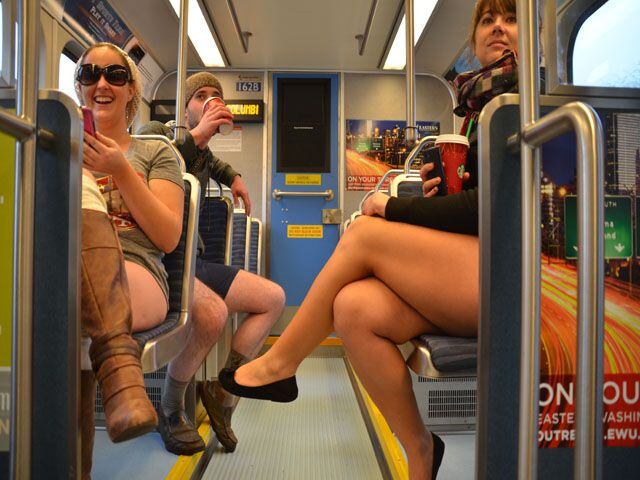 Pantless pranksters in US and around the world take to subways