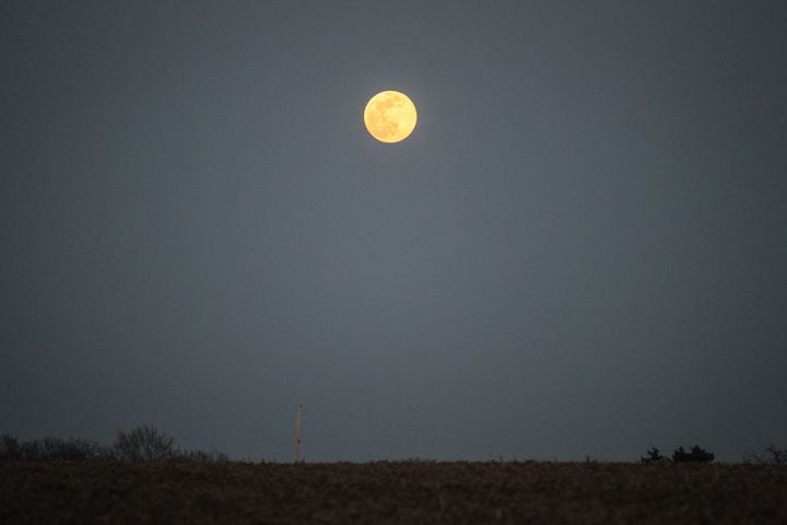 Pink supermoon above Miami Valley