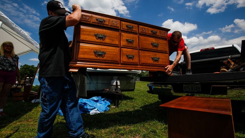 The 127 corridor yard sale, dubbed the world's largest yard sale, is going on now through Sunday, August 9 along U.S. 127 from Michigan to Alabama. This spot between New Miami and Seven Mile has multiple vendors displaying their bargains. NICK GRAHAM / STAFF