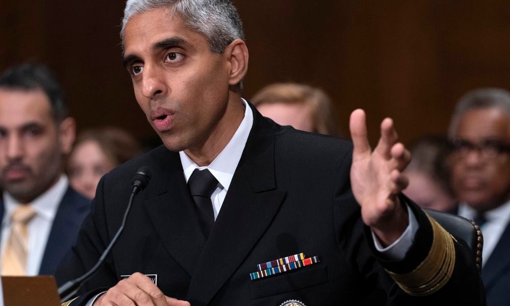 U.S. Surgeon General Dr. Vivek Murthy testifies during a Senate Health, Education, Labor and Pensions Committee hearing on Capitol Hill in Washington Thursday, June 8, 2023. (AP Photo/Jose Luis Magana)