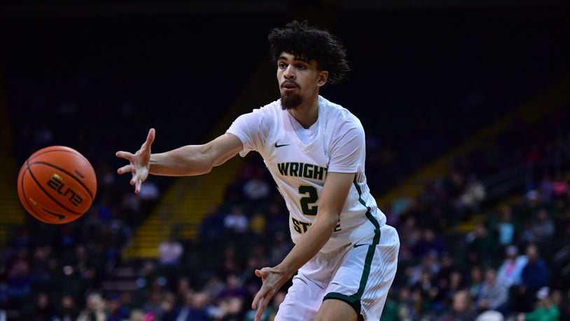 Wright State's Drey Carter makes a pass during Thursday night's game vs. Green Bay. Joe Craven/Wright State Athletics