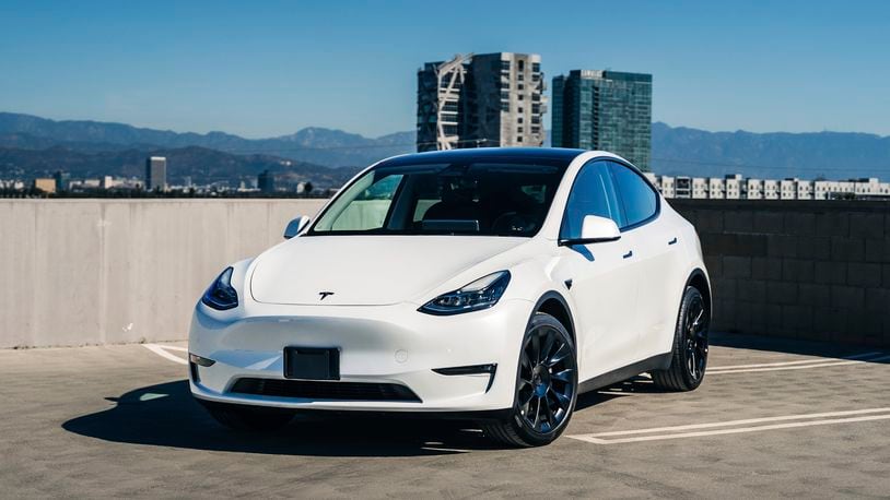 This photo provided by Edmunds shows a Tesla Model Y. As with many new vehicles, the Model Y can receive software updates, including those for recalls, wirelessly. (Courtesy of Edmunds via AP)