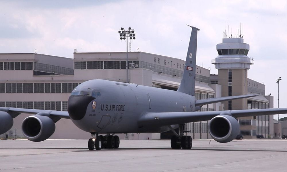 Advocates for Wright-Patterson Air Force Base have long spoke of the need for work on the base's primary runway. Pictured is a KC-135R aerial refueling tanker which visited the base in 2015. TY GREENLEES / STAFF