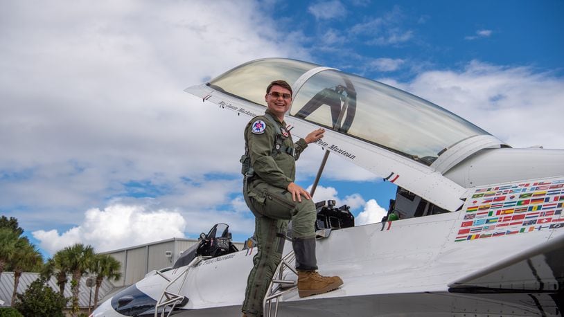 Pete flying with Thunderbirds, Oct. 14, 2021. Credit: United States Air Force Sgt. Cory W. Bush.