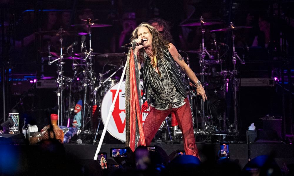 FILE - Steven Tyler of Aerosmith performs during night one of their 