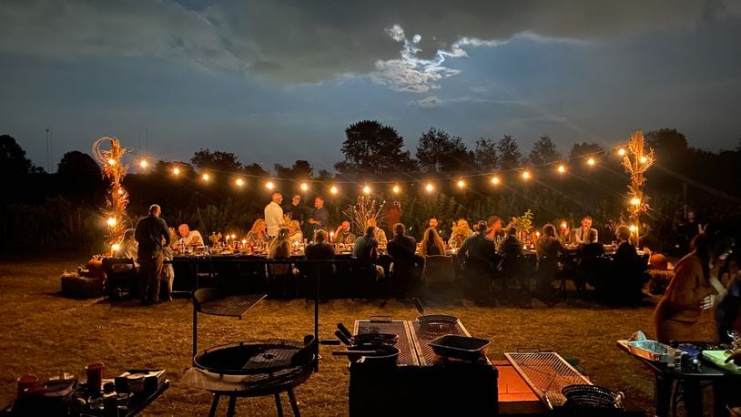 Oak & Ember Farms is a 36-acre regenerative farm with 10-acres of forest and a 5-acre lake at 2645 Olt Road, just outside of Dayton in Jefferson Twp. The farm hosted a Harvest Moon dinner in the fall of 2023 (CONTRIBUTED PHOTO).