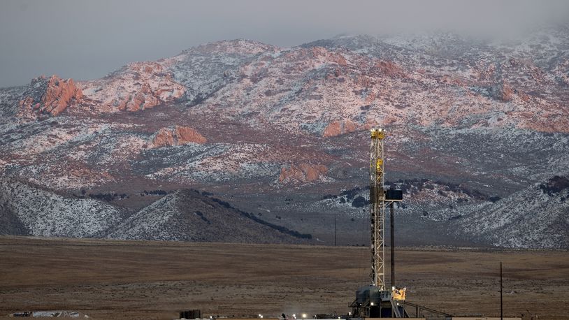 FILE - A drill rig stands at a Fervo Energy geothermal site under construction near Milford, Utah, Nov. 26, 2023. Southern California Edison will purchase electricity from Fervo Energy, Fervo announced on Tuesday, June 25, 2024. (AP Photo/Ellen Schmidt, File)