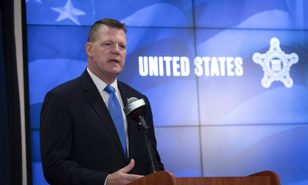 Ronald Rowe Jr., Acting Director of the U.S. Secret Service, speaks to journalists at the agency's headquarters in Washington, Friday, Sept. 20, 2024. (AP Photo/Ben Curtis, Pool)