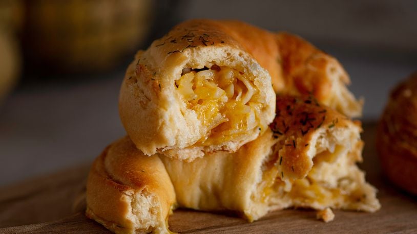 Piroshky Piroshky, a Seattle-based Eastern European-inspired bakery, is making a stop in Dayton to deliver its famous handheld pies to area residents. Pictured is a Potato & Cheese Piroshky. CONTRIBUTED PHOTO