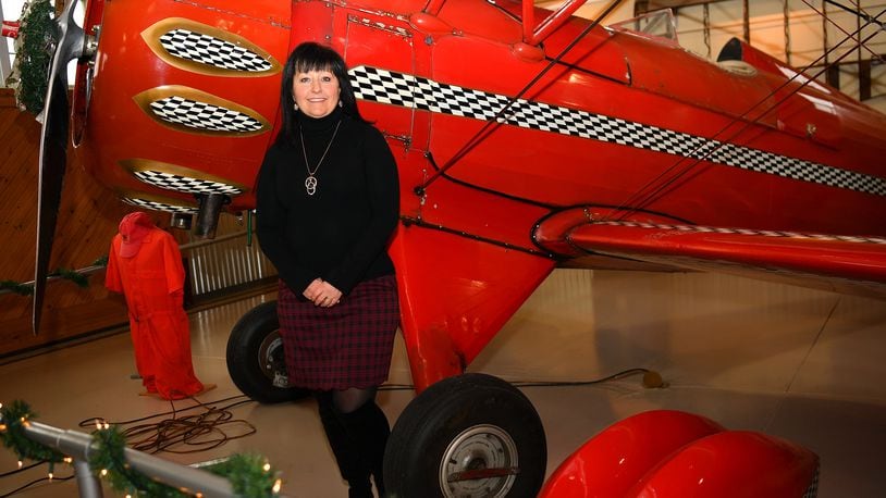 Nancy Royer stands inside the WACO Air Museum and Aviation Learning Center near Troy. Contributed photo