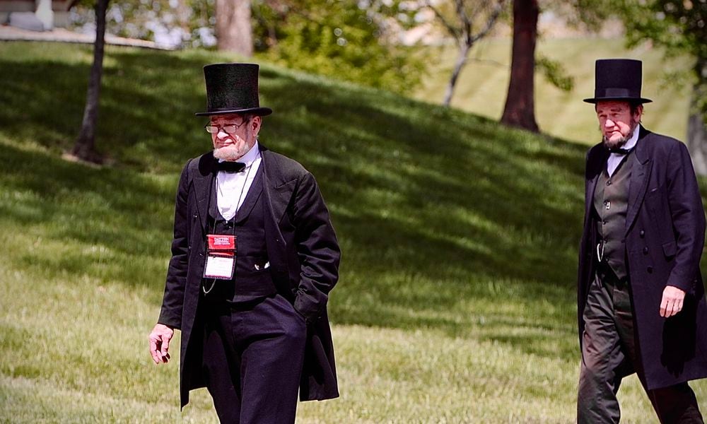 Members of the Association of Lincoln Presenters (ALP) gather for their conference in Dayton on Friday, April 26, 2024.