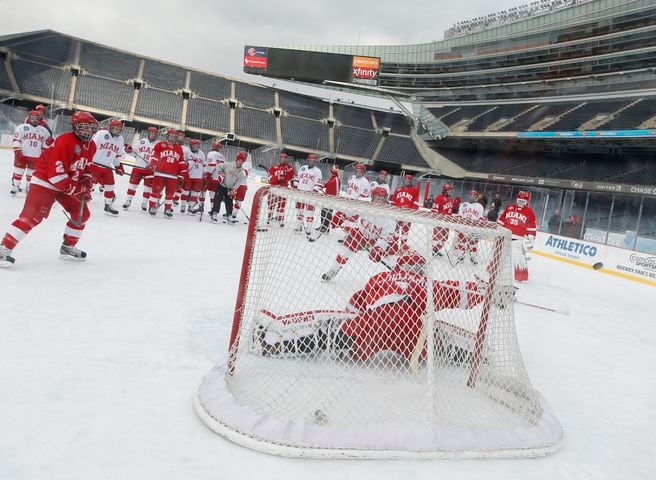 Miami Hockey Practices at Soldier Field