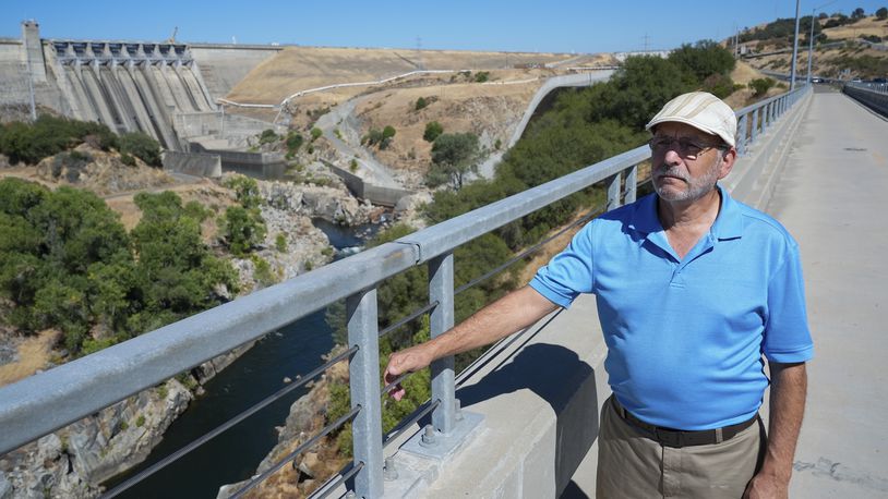 George Booth, executive director of the Floodplain Management Association, is photographed in front of Folsom Dam, Friday, Aug. 16, 2024, in Folsom, Calif. (AP Photo/Godofredo A. Vásquez)