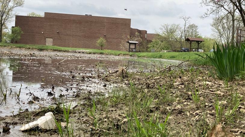 The view from Turtle Pond toward the Washington Twp. RecPlex shows how much the body of water had deteriorated. That pond, along with nearby Heron Pond, will be revitalized this  year to allow for fishing and other water-based activities. CONTRIBUTED