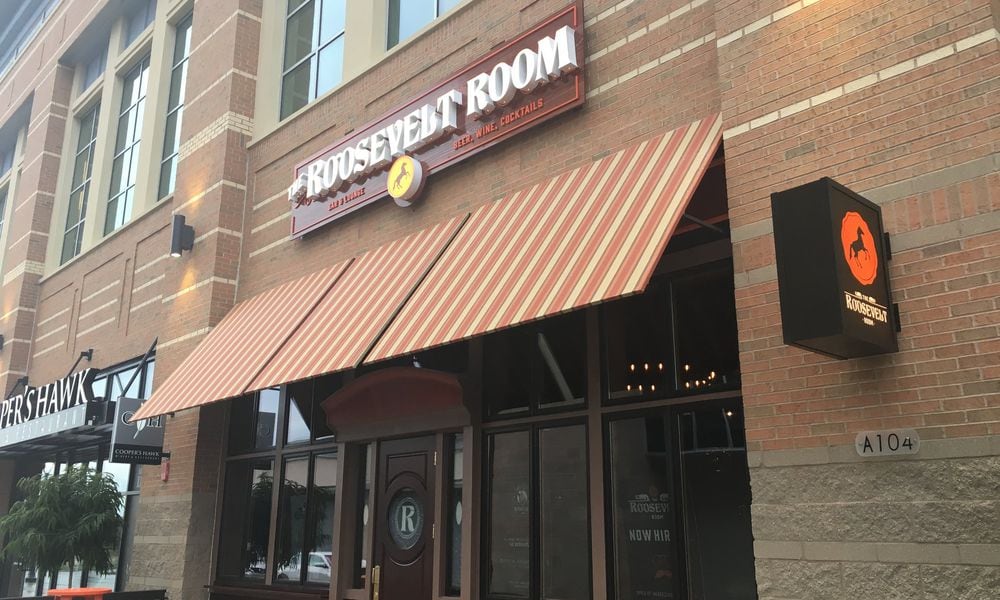 The Roosevelt Room is located at 7500 Bales St. between CineBistro and Coopers Hawk Winery & Restaurant at the Liberty Center in Liberty Twp. ERIC SCHWARTZBERG/STAFF