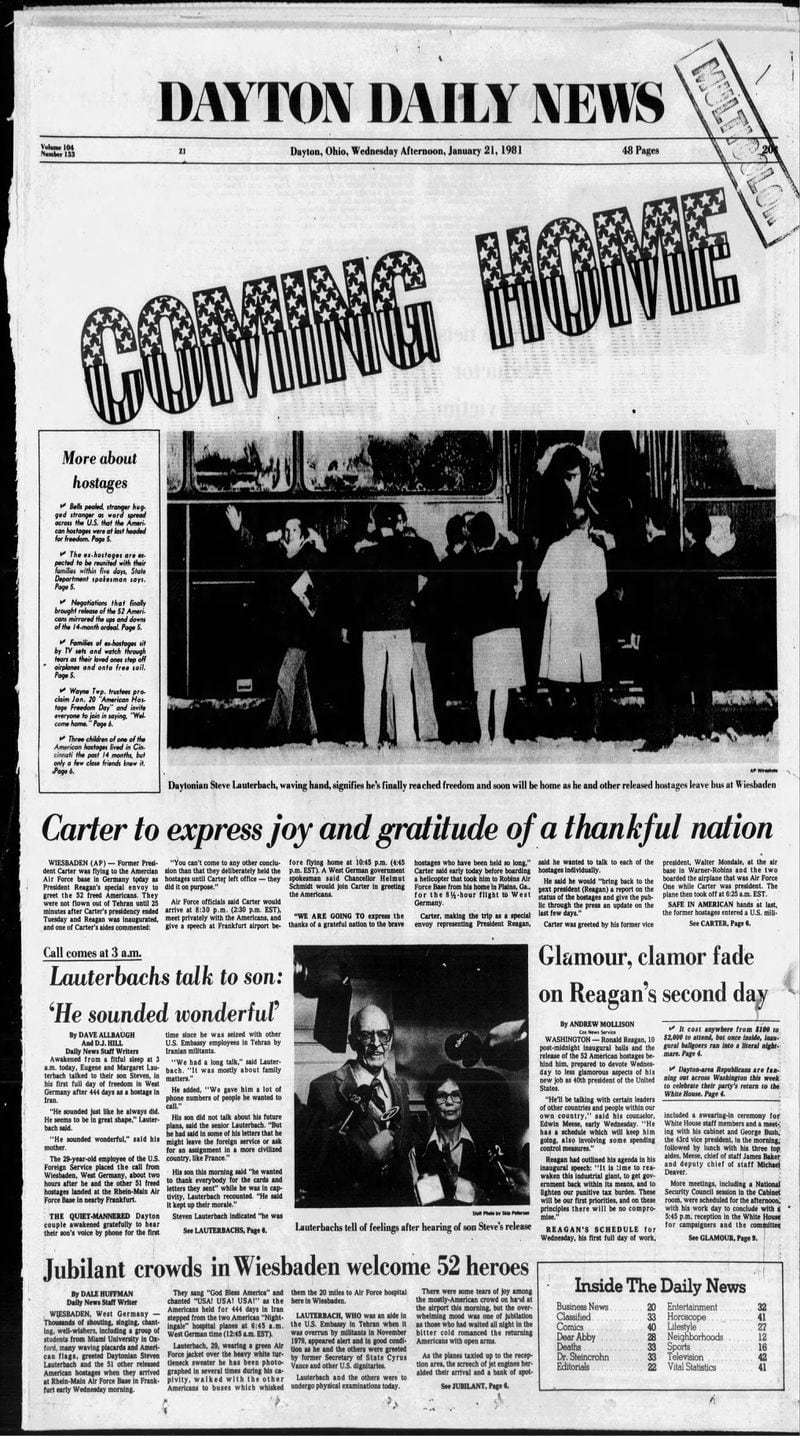 Dayton Daily News front page history Return of