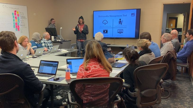 The Center for Teaching and Learning helped Wright State faculty members prepare to begin teaching remotely with a training session on March 11-13. Wright State University photo