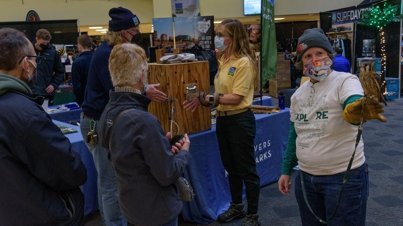 The biennial Wagner Subaru Adventure Summit, co-hosted by Wright State University and Five Rivers MetroParks was held at Wright State University’s Student Union on Saturday, Feb. 12, 2022. Some of the featured activities included an expo, kayaking, featured presenter JeanMarie Gossard, climbing and stand up paddle board yoga. Did we spot you there? TOM GILLIAM / CONTRIBUTING PHOTOGRAPHER