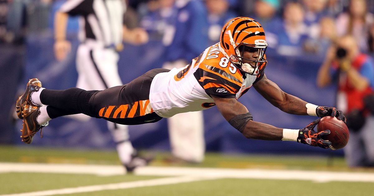 Chad Ochocinco of the Cincinnati Bengals scores a touchdown during