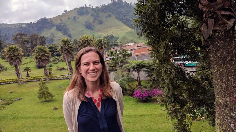 Kait Brown found that decaffeinated coffee can be great tasting coffee while visiting four coffee-producing countries. She is shown at a decaf facility in Manizales, Colombia. This inspired her to start a business, Savorista Coffee LLC. CONTRIBUTED