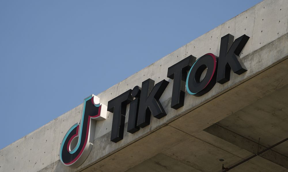 FILE - The TikTok logo is seen on their building in Culver City, Calif., March 11, 2024. (AP Photo/Damian Dovarganes, File)