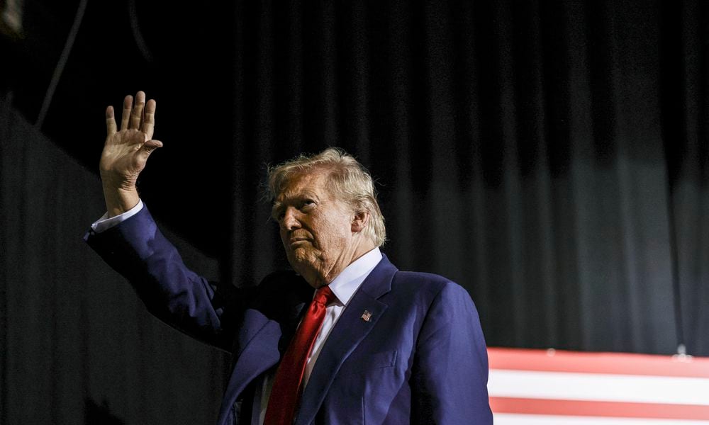  FILE Former President Donald Trump, the Republican presidential nominee, waves during a campaign rally at the Tucson Music Hall in Tucson, Ariz., on Thursday, Sept. 12, 2024. The former president left many key details about the overtime plan unaddressed, including whether the exception would apply to the payroll taxes that fund Social Security and Medicare. (Adriana Zehbrauskas/The New York Times) 