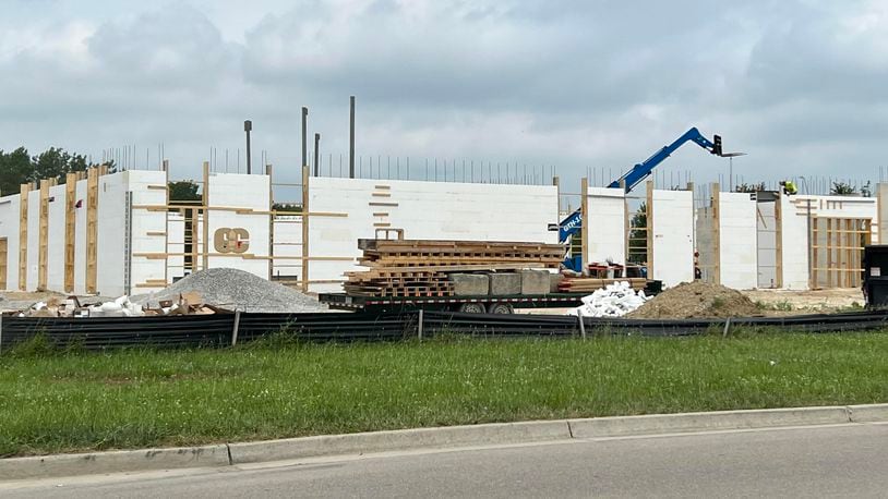 Construction is underway on what will serve as the new corporate headquarters of Ernst Concrete. The company is relocating its main office from the current location at 3361 Successful Way in Dayton to 993 Falls Creek Drive in Vandalia. AIMEE HANCOCK/STAFF