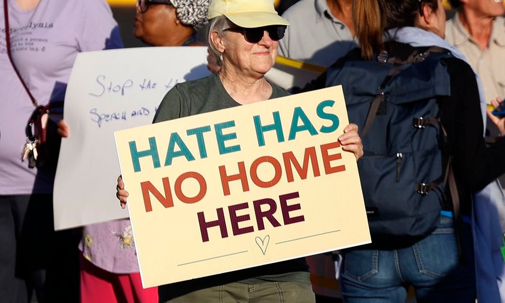 A Peace Rally was held at the Springfield Democratic headquarters on Park Road Wednesday, Sept. 18, 2024. BILL LACKEY/STAFF