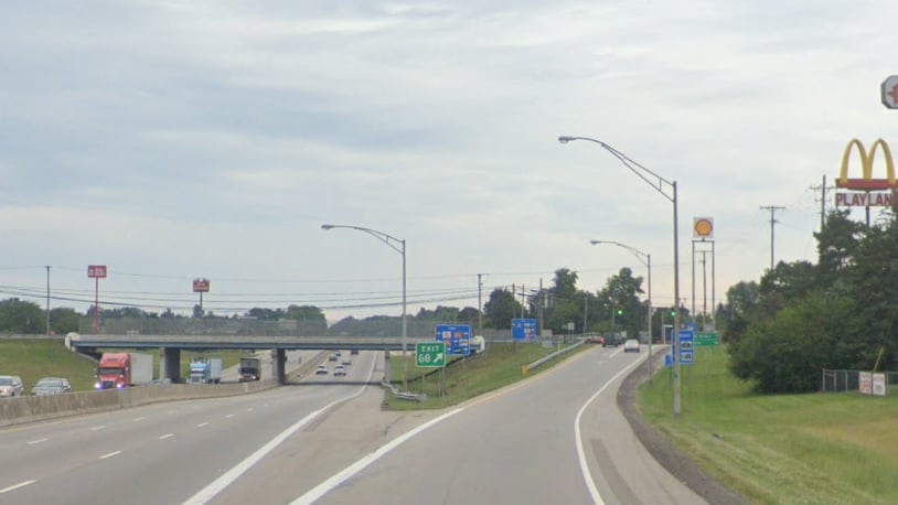 The Exit 68 interchange on I-75 in Tipp City Ohio. Credit: Google Image