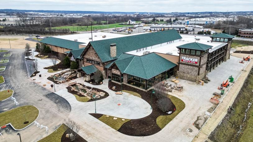 Construction continues on the new Bass Pro Shops store Tuesday, Jan. 2, 2024 in West Chester Township. NICK GRAHAM/STAFF