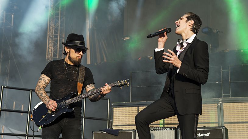 FILE - Dave Navarro, left, and Perry Farrell of Jane's Addiction peform during KAABOO 2017 at the Del Mar Racetrack and Fairgrounds on Saturday, Sept. 16, 2017, in San Diego, Calif. (Photo by Amy Harris/Invision/AP, File)