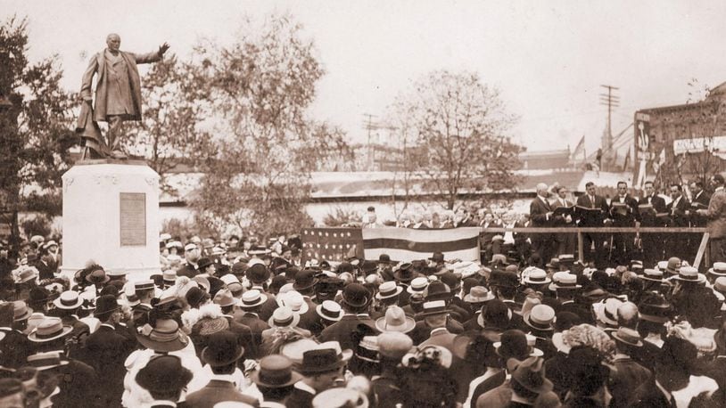 A statue of William McKinley was dedicated to his memory Sept. 17, 1910. Photo from Dayton History Books Online