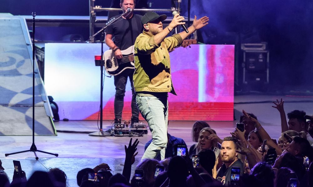 Nashville-based multi-Platinum recording artist Cole Swindell headlined Military Appreciation Night to honor local servicemen and women at the Rose Music Center at The Heights on Thursday, Sept. 5, 2024. Noah Hicks opened the show. TOM GILLIAM / CONTRIBUTING PHOTOGRAPHER