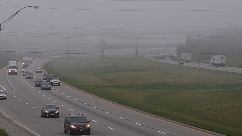 Fog in the I-75/I-675 area. Marshall Gorby/Staff photo