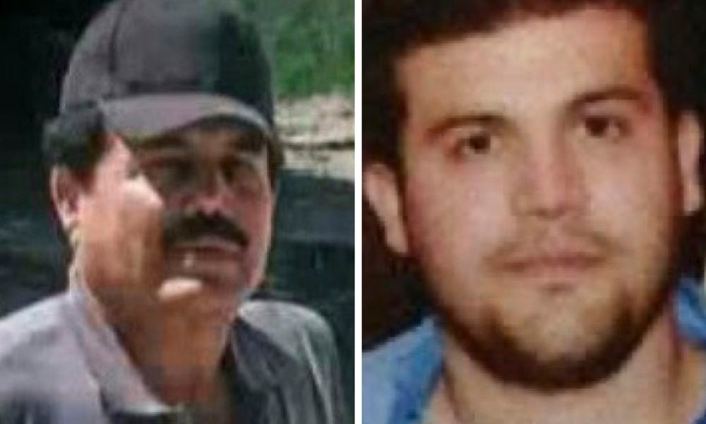 This combo of images provided by the U.S. Department of State show Ismael El Mayo Zambada, a historic leader of Mexicos Sinaloa cartel, left, and Joaqun Guzmn Lpez, a son of another infamous cartel leader, after they were arrested by U.S. authorities in Texas, the U.S. Justice Department said Thursday, July 25, 2024. (U.S. Department of State via AP)