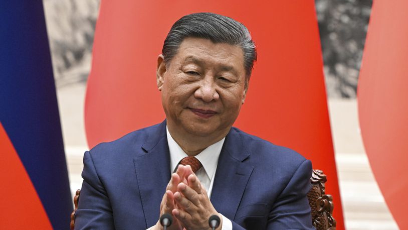 FILE - Chinese President Xi Jinping applauds during a signing ceremony at the Great Hall of the People in Beijing, China, on Thursday, May 16, 2024. China’s latest artificial intelligence chatbot is trained on President Xi Jinping’s doctrine, in a stark reminder of the ideological parameters that Chinese AI models should abide by. (Sergei Guneyev, Sputnik, Kremlin Pool Photo via AP, File)