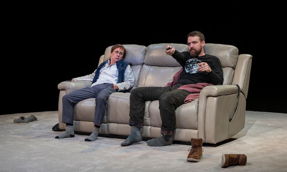 Laurie Metcalf (Sarah) and Micah Stock (Ethan) in the Steppenwolf Theatre Company's production of 