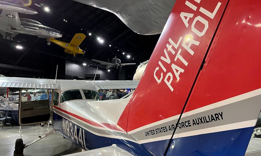 This Civil Air Patrol Cessna 172 Skyhawk was the only civilian aircraft authorized to fly in and around New York City on Sept. 12, 2001. It is now found at the National Museum of the U.S. Air Force. THOMAS GNAU/STAFF