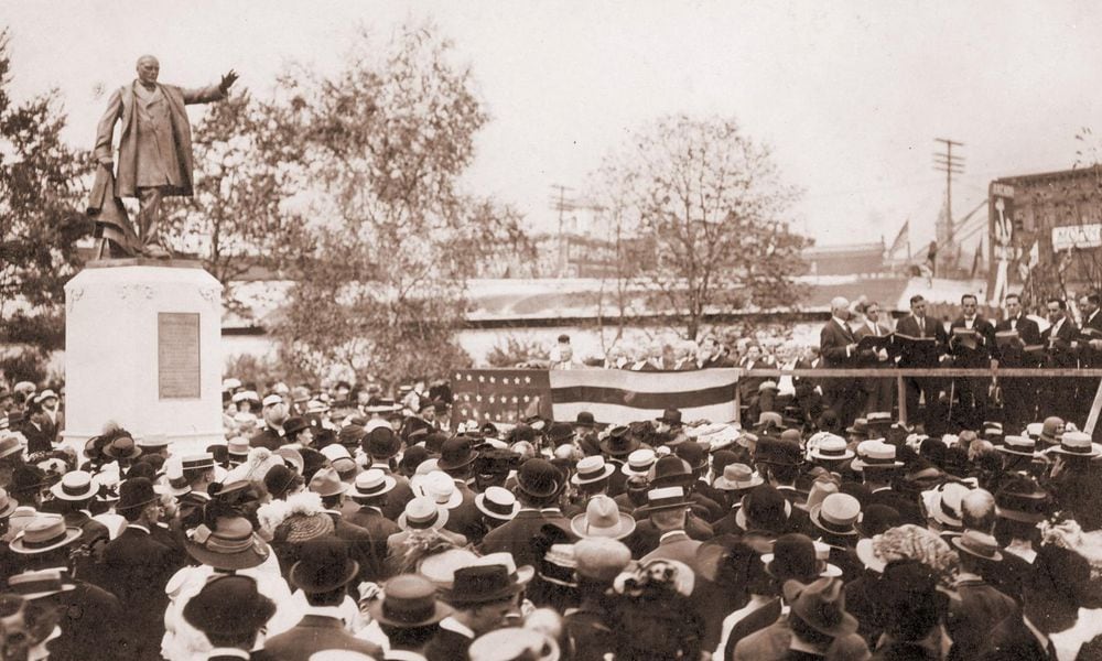 A statue of William McKinley was dedicated to his memory Sept. 17, 1910. Photo from Dayton History Books Online