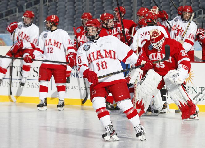 Miami Hockey Practices at Soldier Field